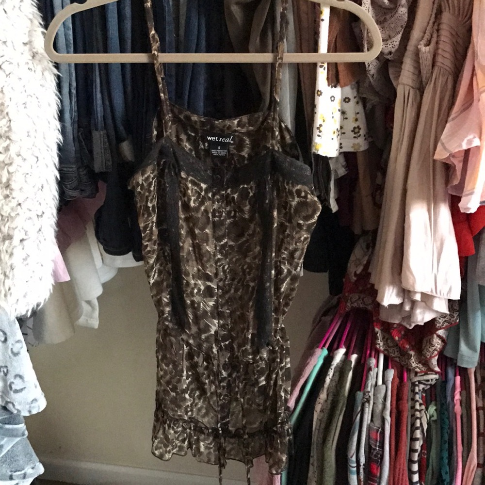 Sheer cheetah tank top